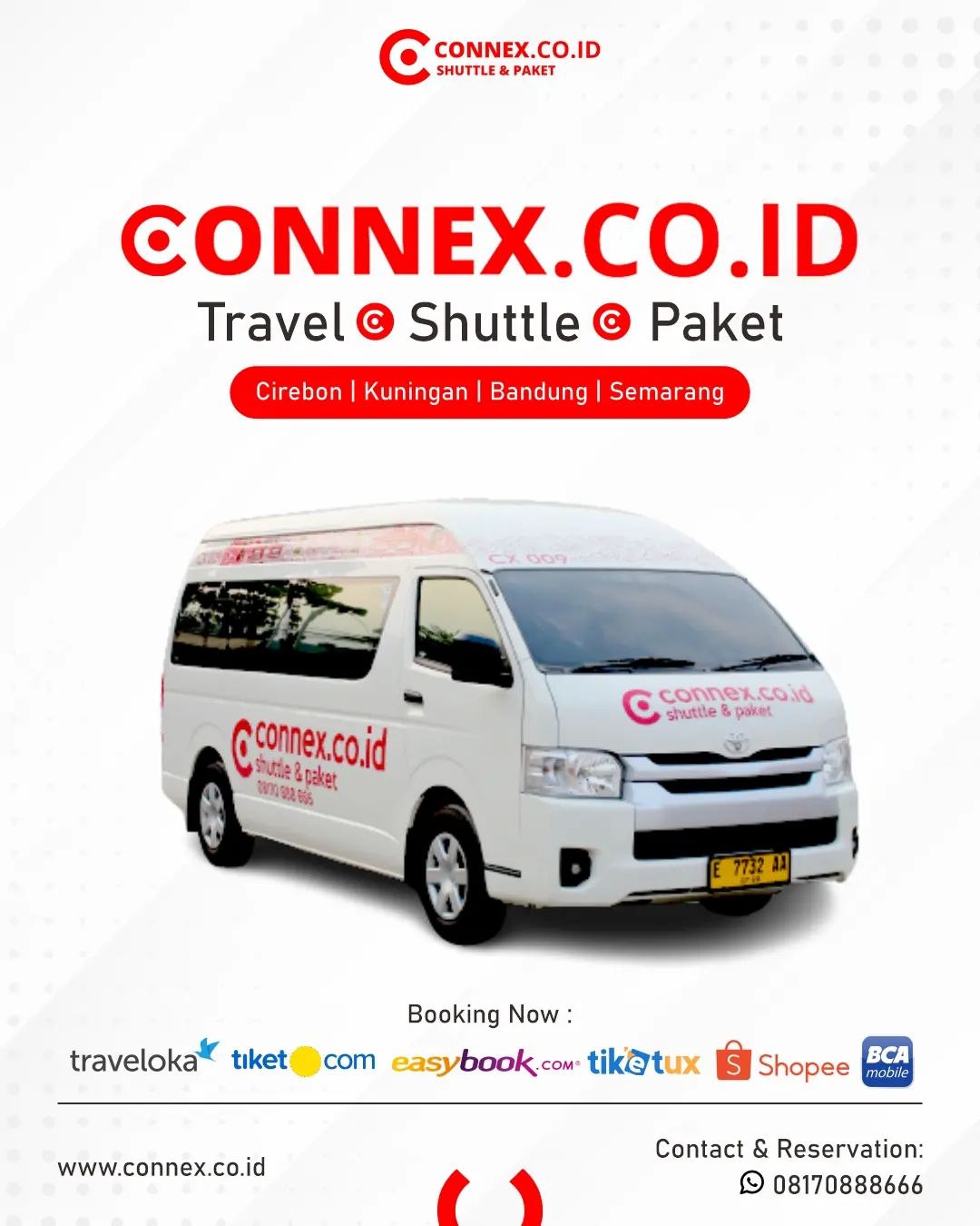 Connex Shuttle menyediakan  jasa travel, shuttle, paket